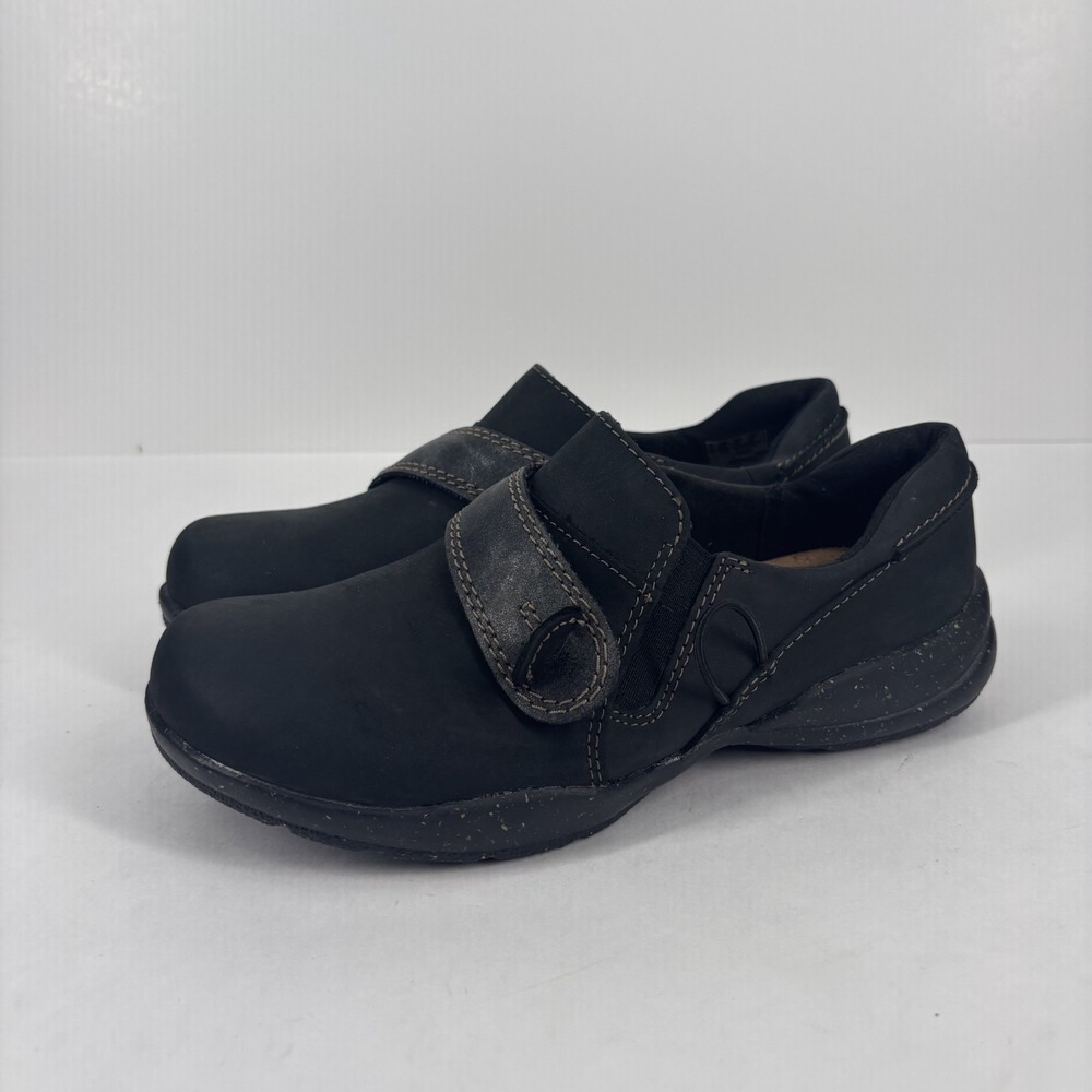 Clarks Roseville Dot Loafers Women's US 5.5 Black Leather Comfort Slip-On Shoes